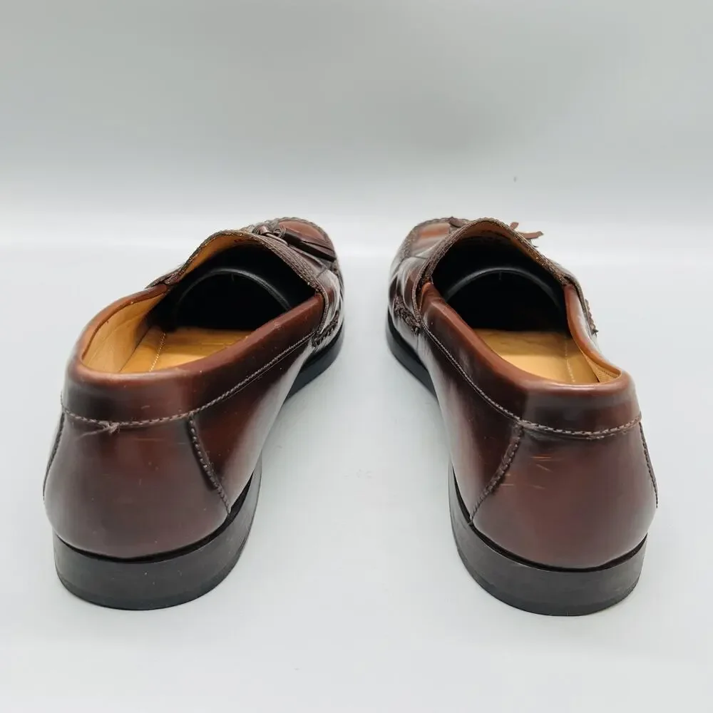 Johnston & Murphy Shoes Mens 9 Brown Leather Tassel Loafers Slip On Dress Casual